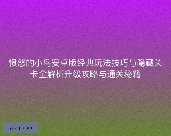 愤怒的小鸟安卓版经典玩法技巧与隐藏关卡全解析升级攻略与通关秘籍