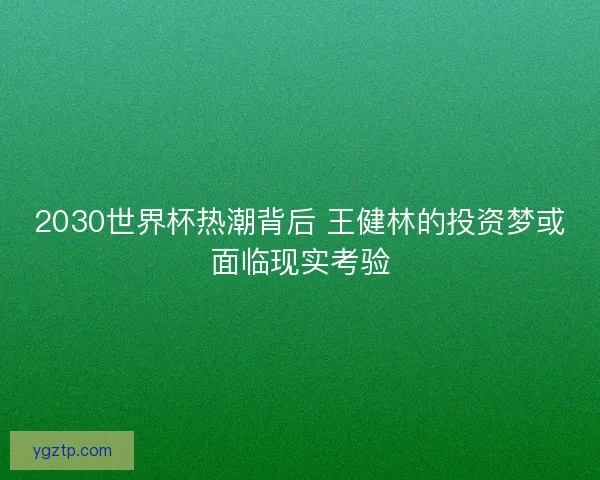 2030世界杯热潮背后 王健林的投资梦或面临现实考验 2030世界杯热潮背后 王健林的投资梦或面临现实考验