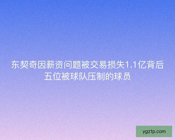 东契奇因薪资问题被交易损失1.1亿背后五位被球队压制的球员